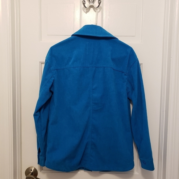 EC Avec Les Filles Bright Blue Wide Rail Corduroy Jacket Size Small, Casual - Picture 2 of 10